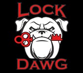 The official logo of Lock Dawg Locksmith in Jackson County, GA.
